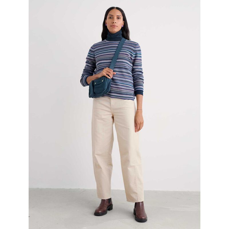 Seasalt Cornwall Makers Jumper - Ripple Marks Grape Thistle Mix image number 3